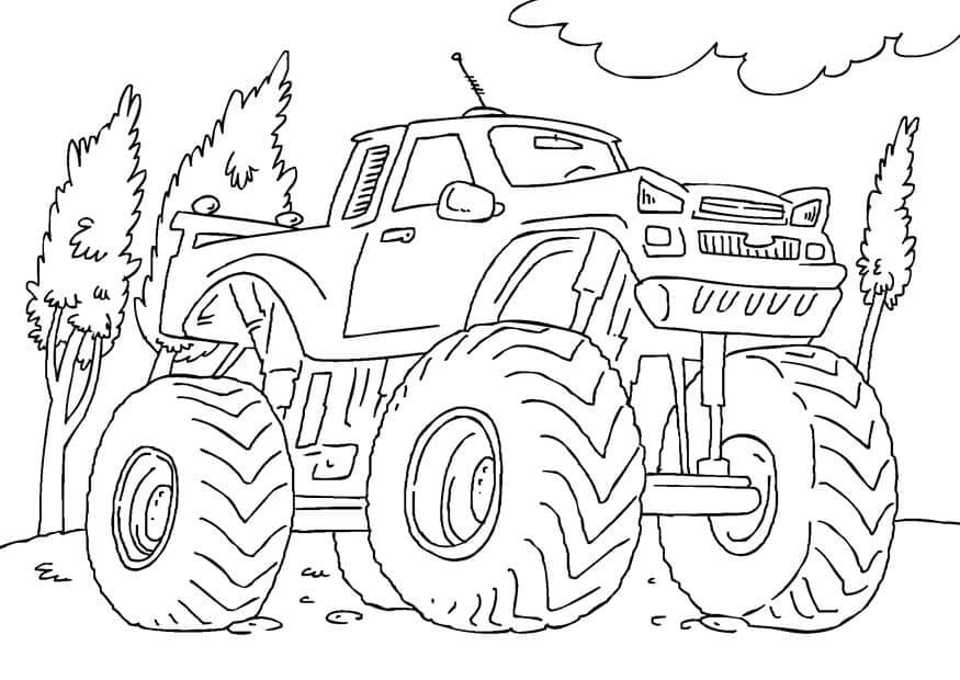 Dibujos de Monster Truck en la Carretera para colorear