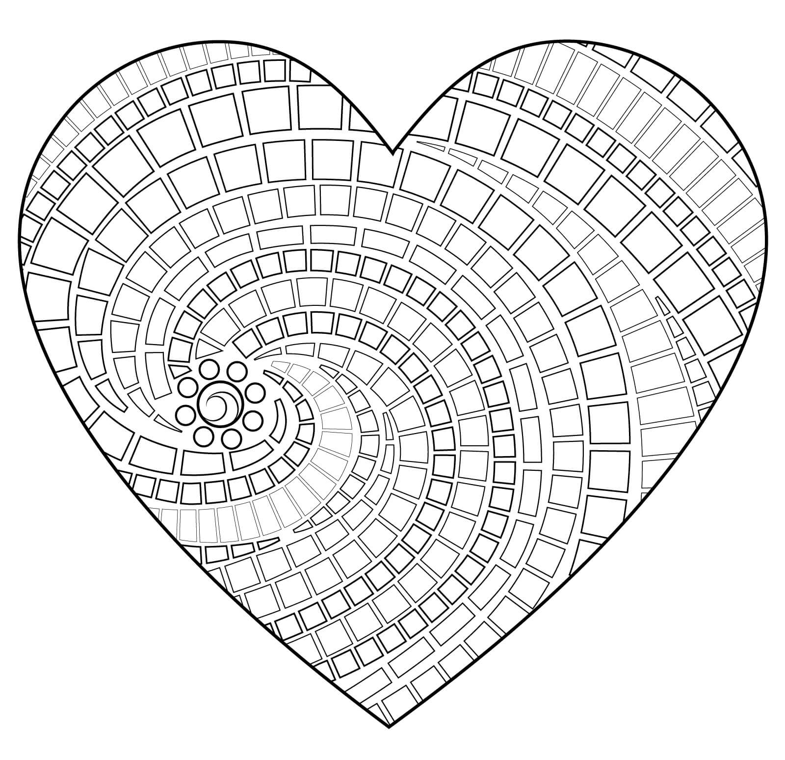 Dibujos de Mosaico de Corazón para colorear
