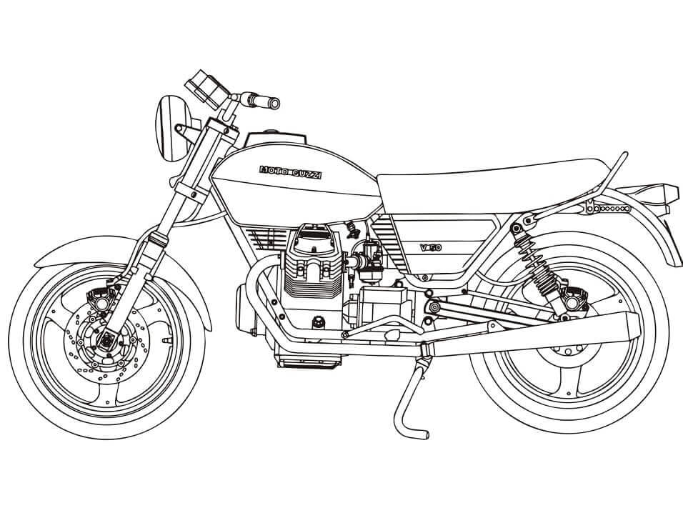 Dibujos de Moto Guzzi V50 para colorear