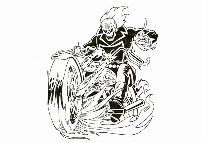 Dibujos de Motocicleta Ghost Rider para colorear