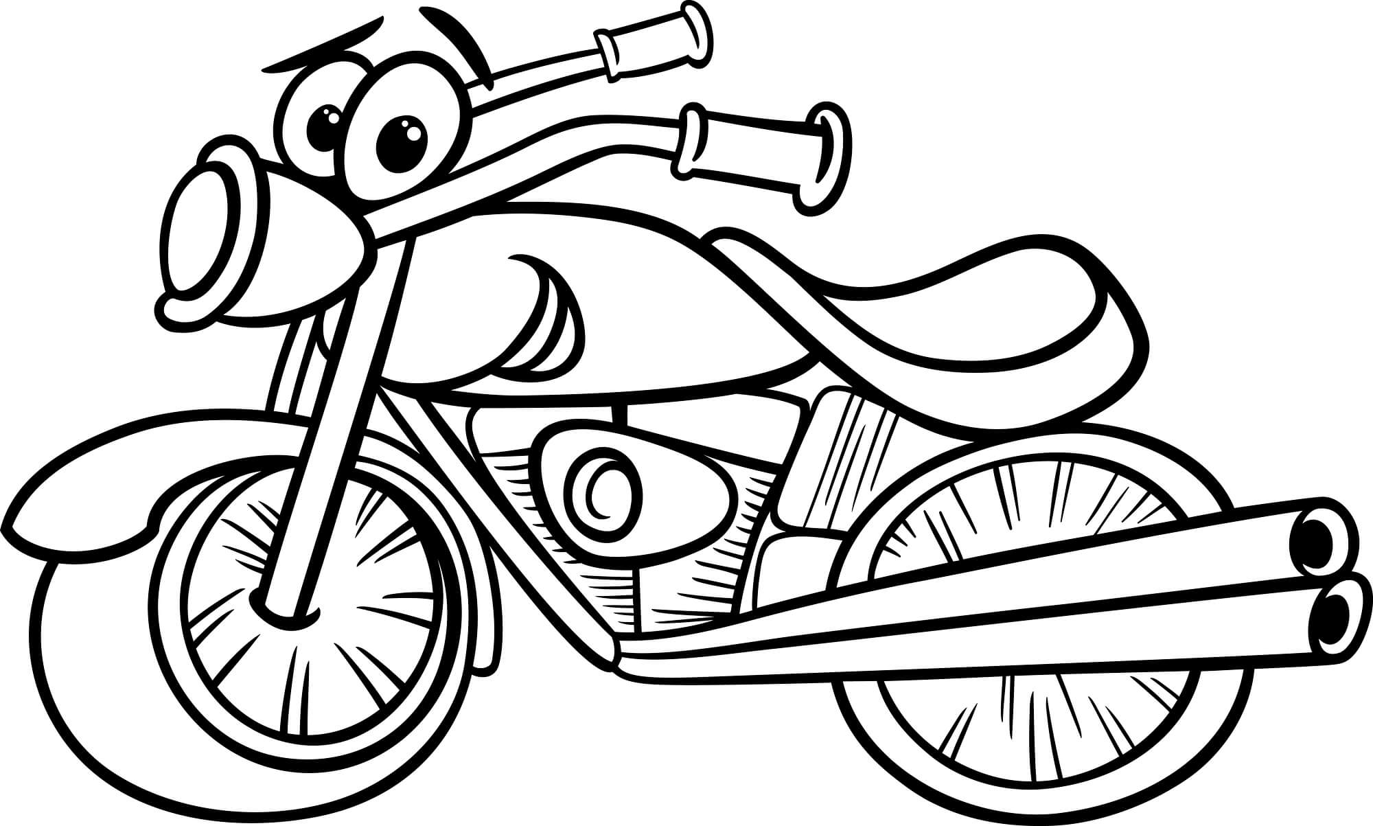Dibujos de Motocicleta de Dibujos Animados para colorear