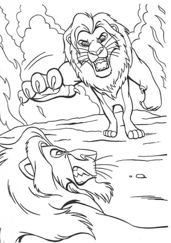 Dibujos de Mufasa vs Hermano para colorear