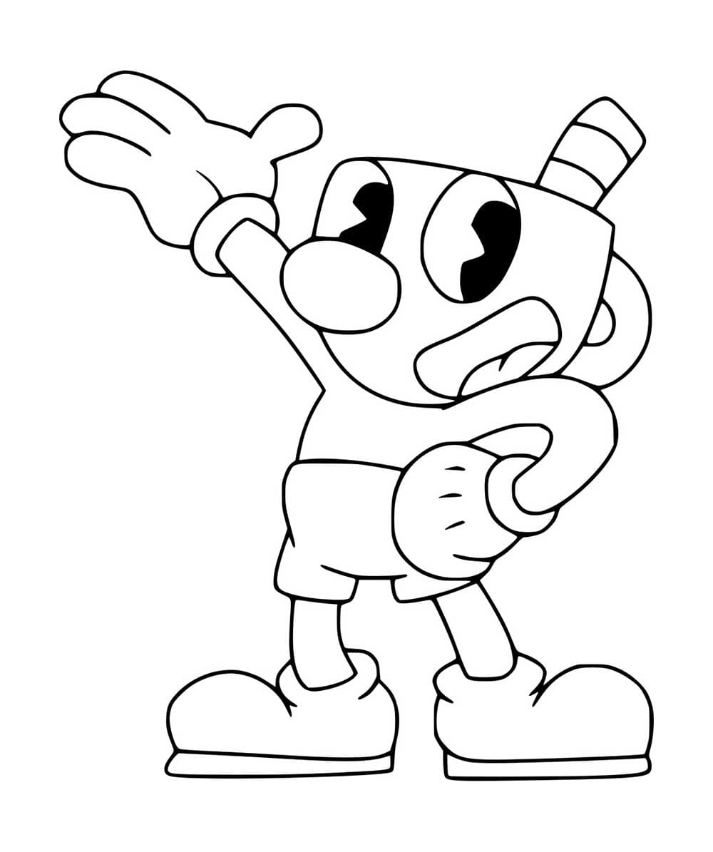 Mugman Sencillo para colorir