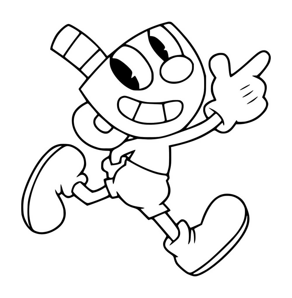 Mugman corriendo para colorir