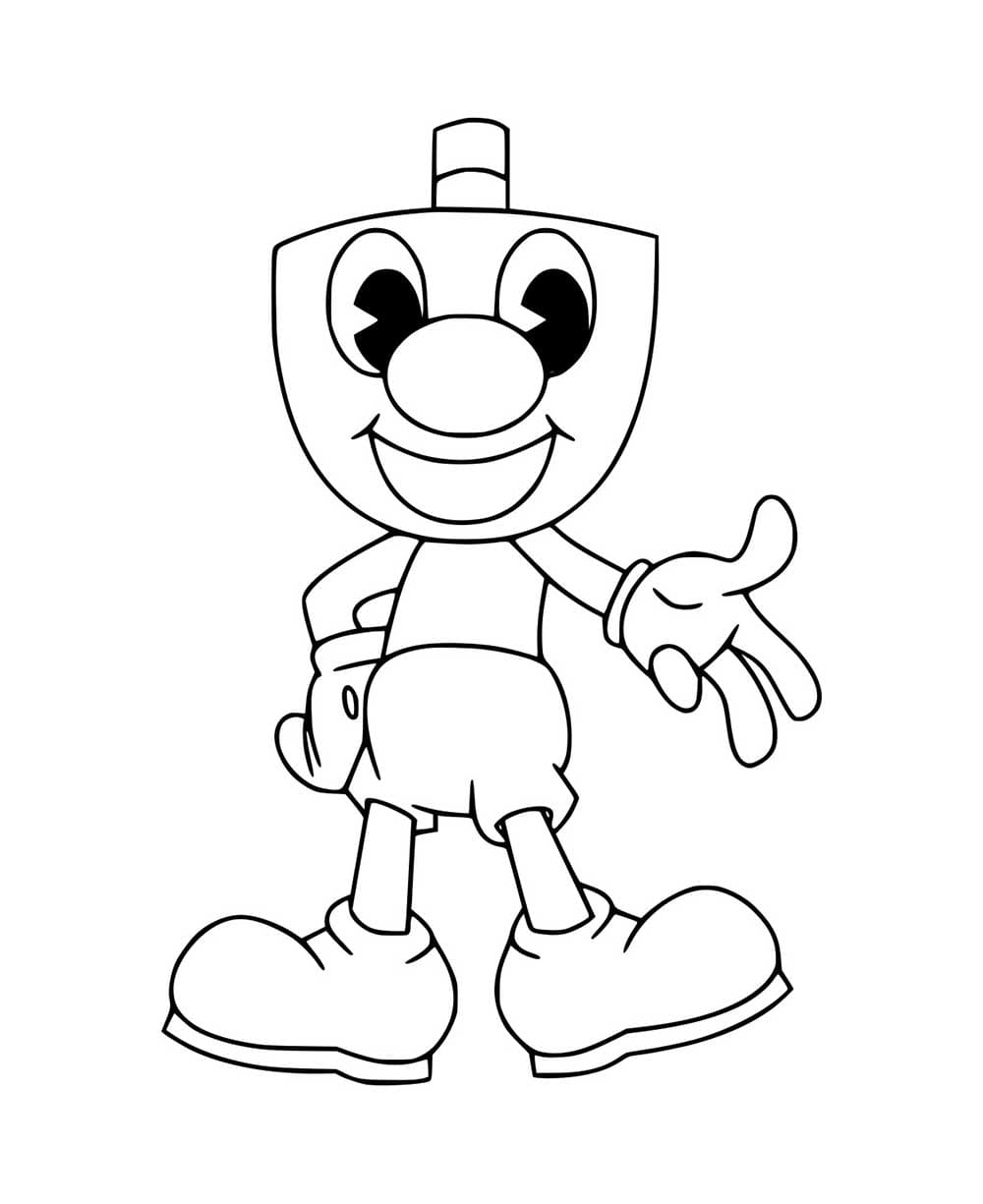 Mugman fácil para colorir