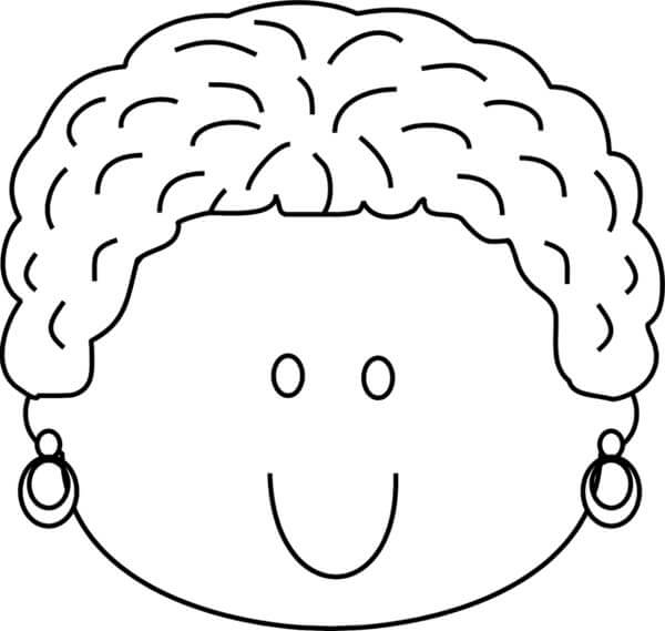 Dibujos de Mujer Cara Sonriente para colorear