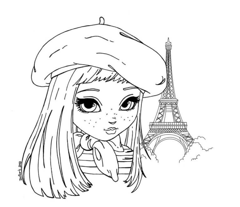 Dibujos de Mujer Francés para colorear