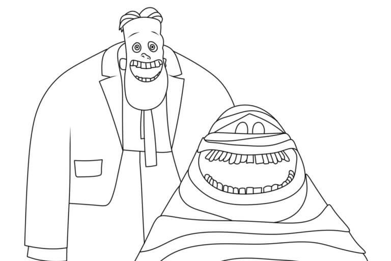 Murray la Momia y Frankenstein para colorir