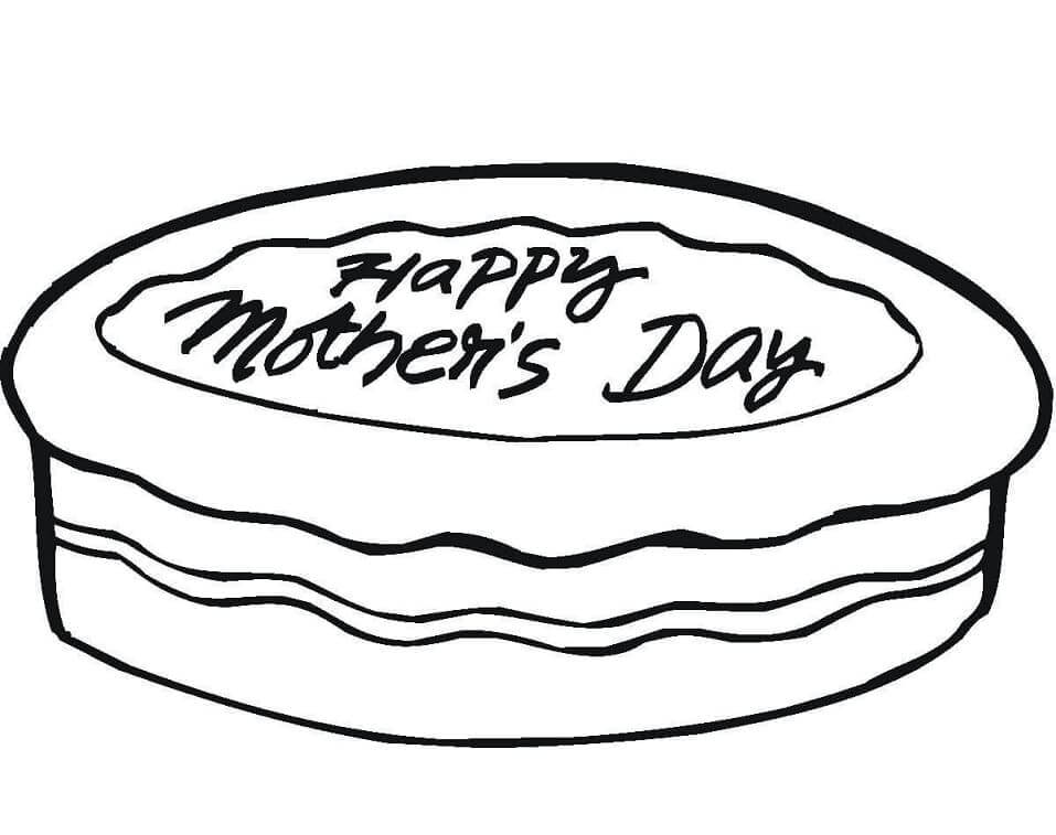 Dibujos de Mutlu Anneler Günü Pastası para colorear