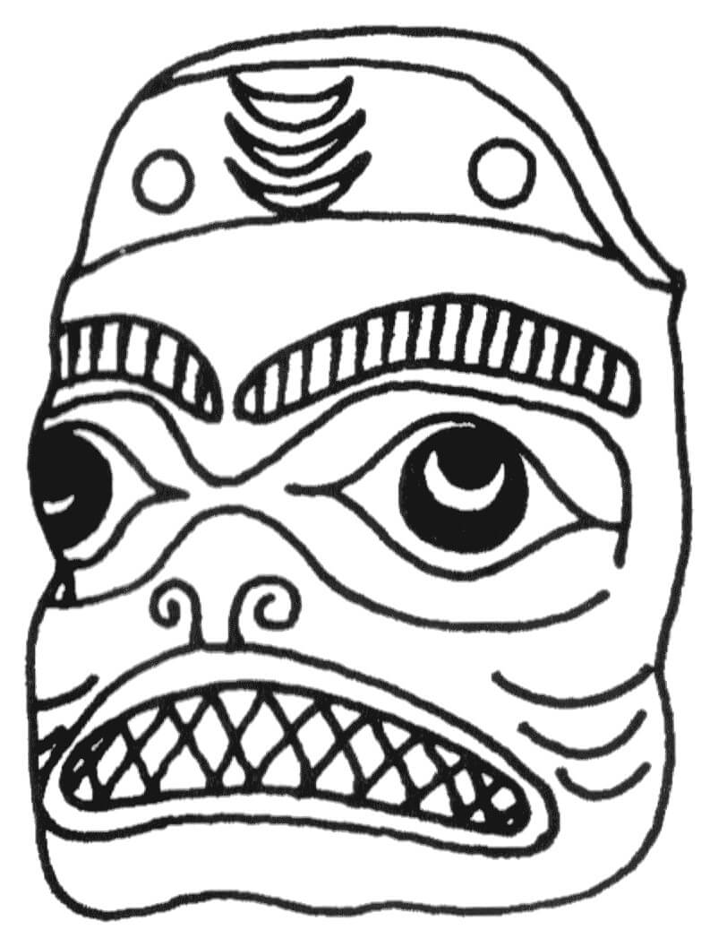 Máscara Aborigen para colorir