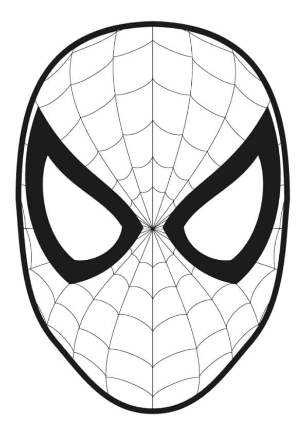 Dibujos de Máscara Básica de Hombre Araña para colorear
