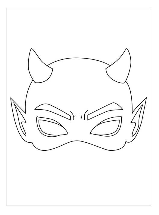 Máscara De Diablo para colorir