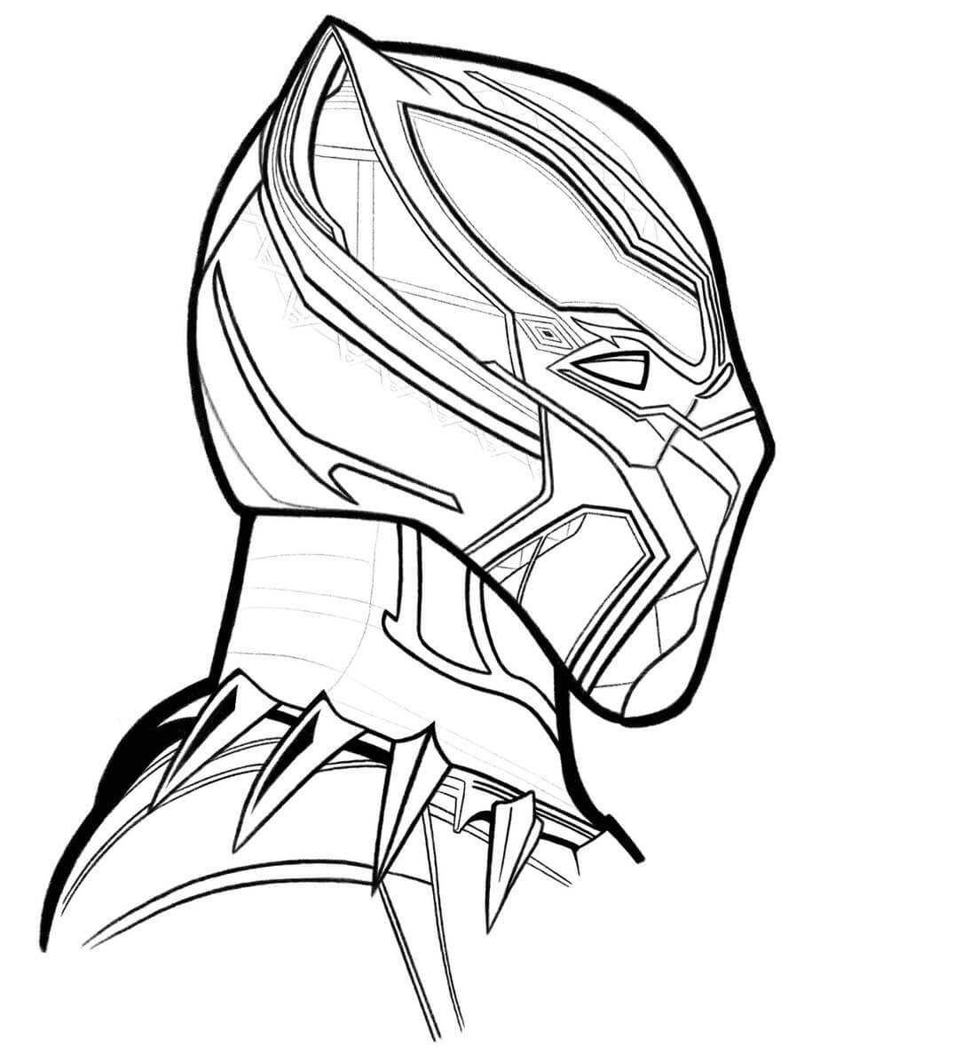 Dibujos de Máscara Impresionante de Pantera Negra para colorear