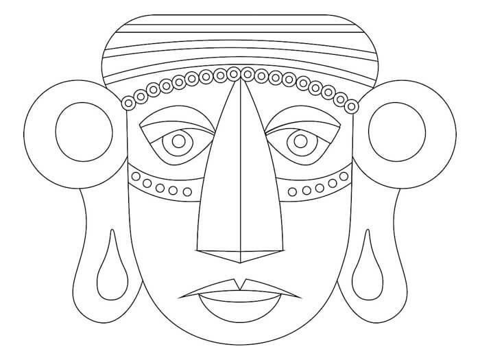 Dibujos de Máscara Inca para colorear