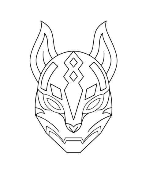 Dibujos de Máscara Kitsune Básica para colorear
