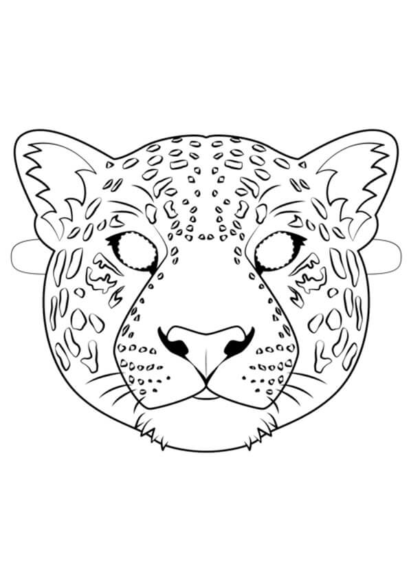 Máscara de Jaguar para colorir