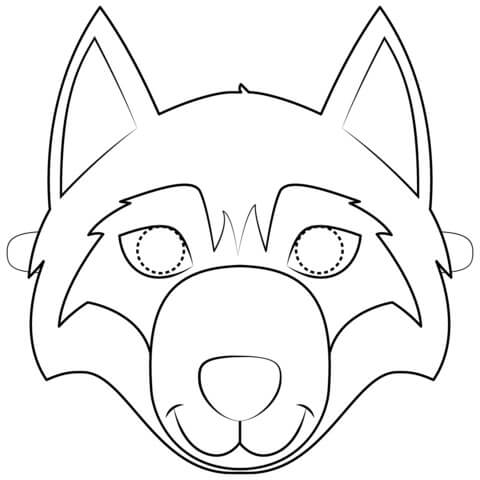 Dibujos de Máscara de Lobo para colorear