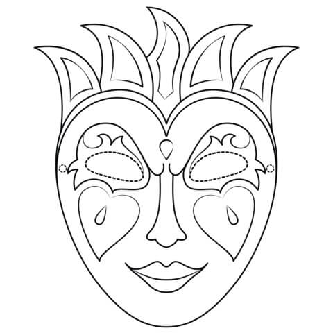 Máscara de Mardi Gras para colorir