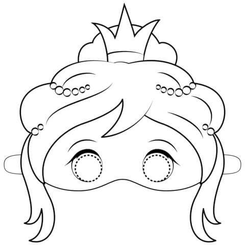 Dibujos de Máscara de Princesa para colorear