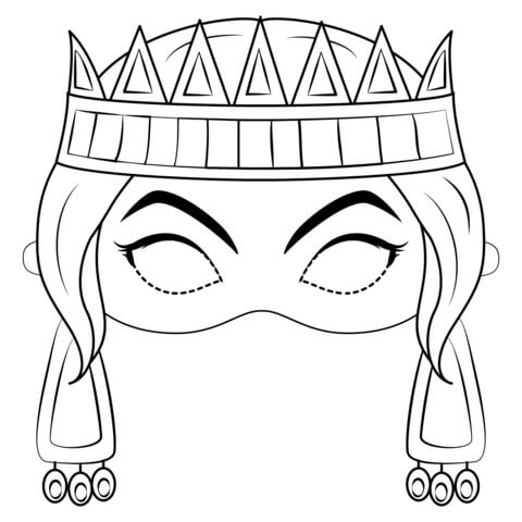 Dibujos de Máscara de Reina para colorear