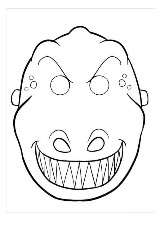 Máscara de T-Rex para colorir