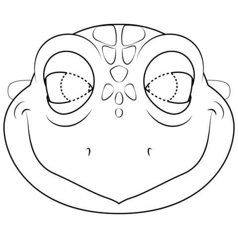 Máscara de Tortuga para colorir