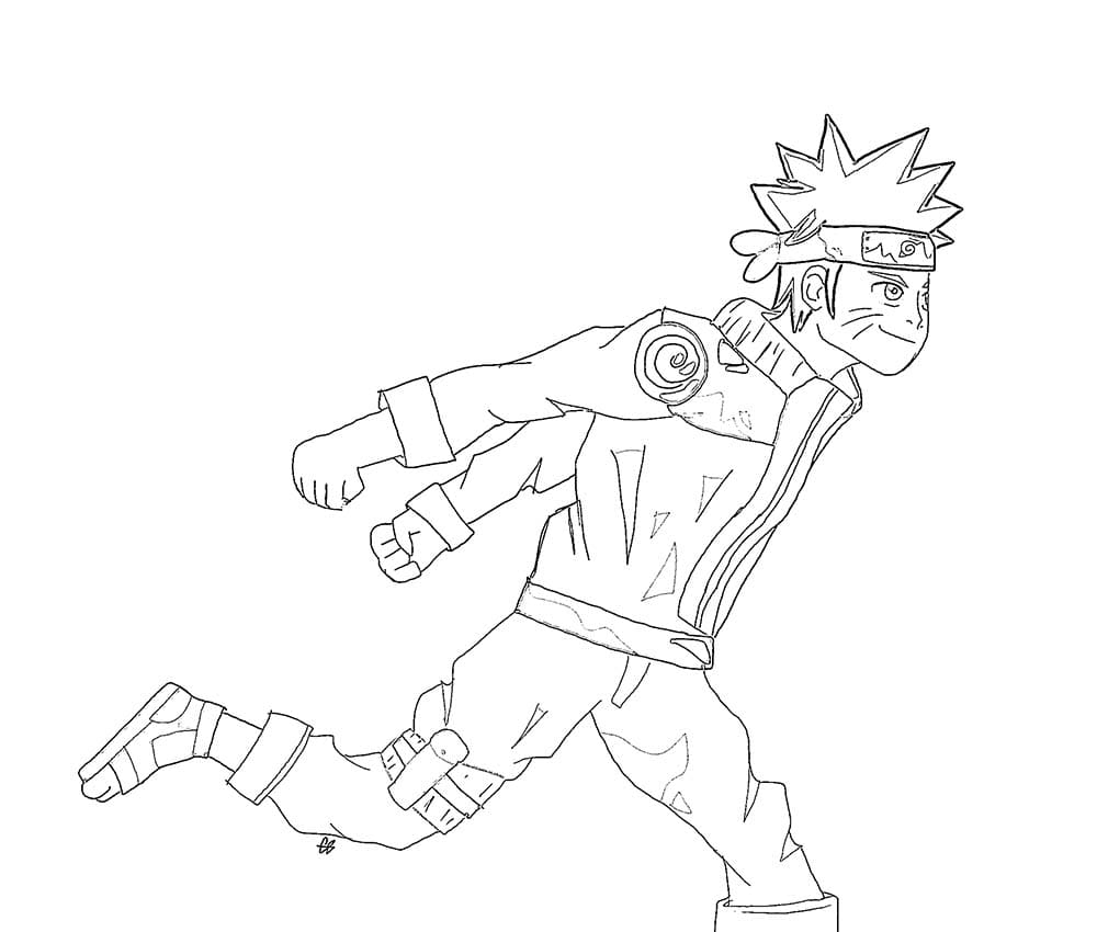 Dibujos de Naruto corre para colorear