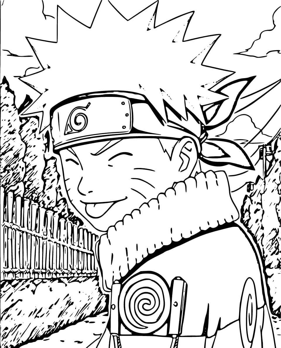 Naruto travieso para colorir