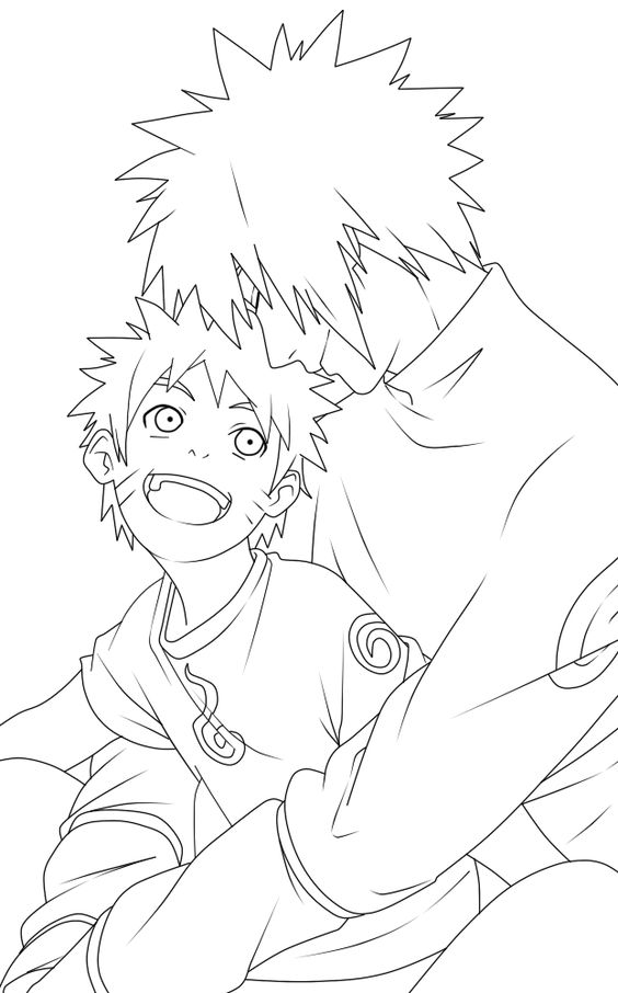 Dibujos de Naruto y Minato para colorear