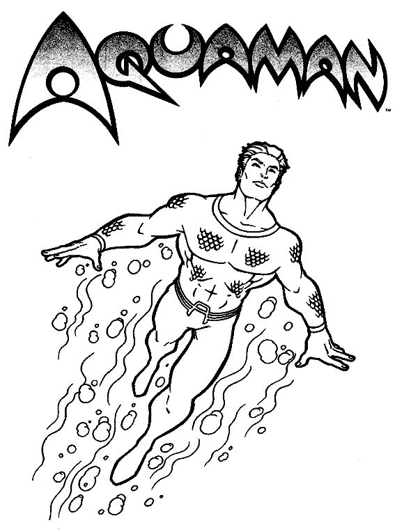 Dibujos de Natación Aquaman para colorear