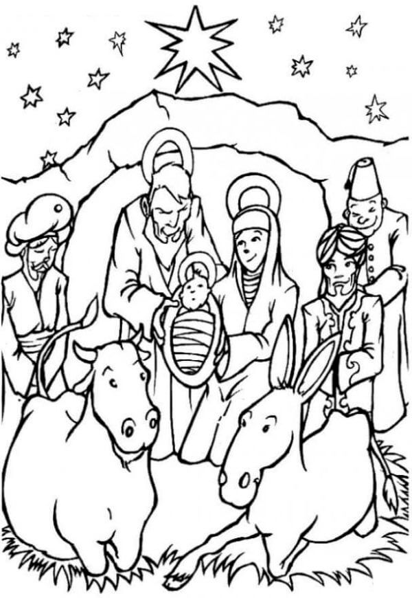 Dibujos de Natividad Básica para colorear