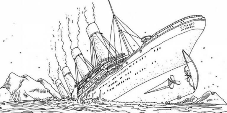 Naufragio Titanic Básico para colorir