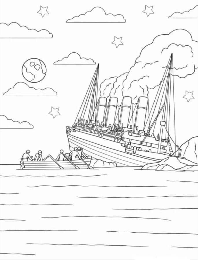 Naufragio Titanic para colorir