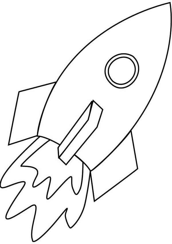 Dibujos de Nave Espacial fácil para colorear