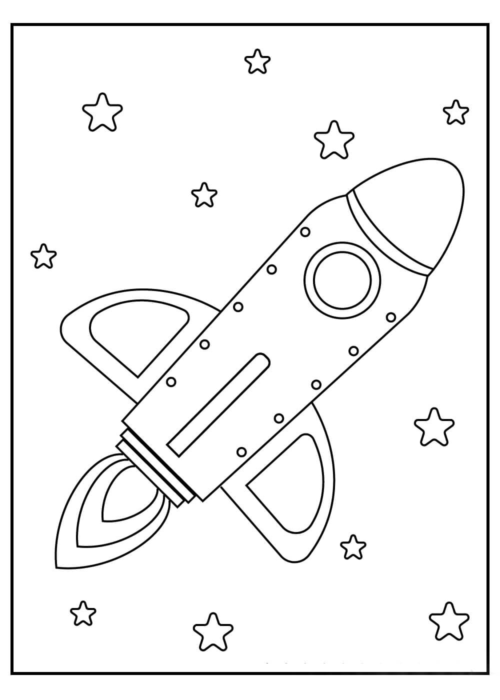 Nave Espacial y Estrella para colorir