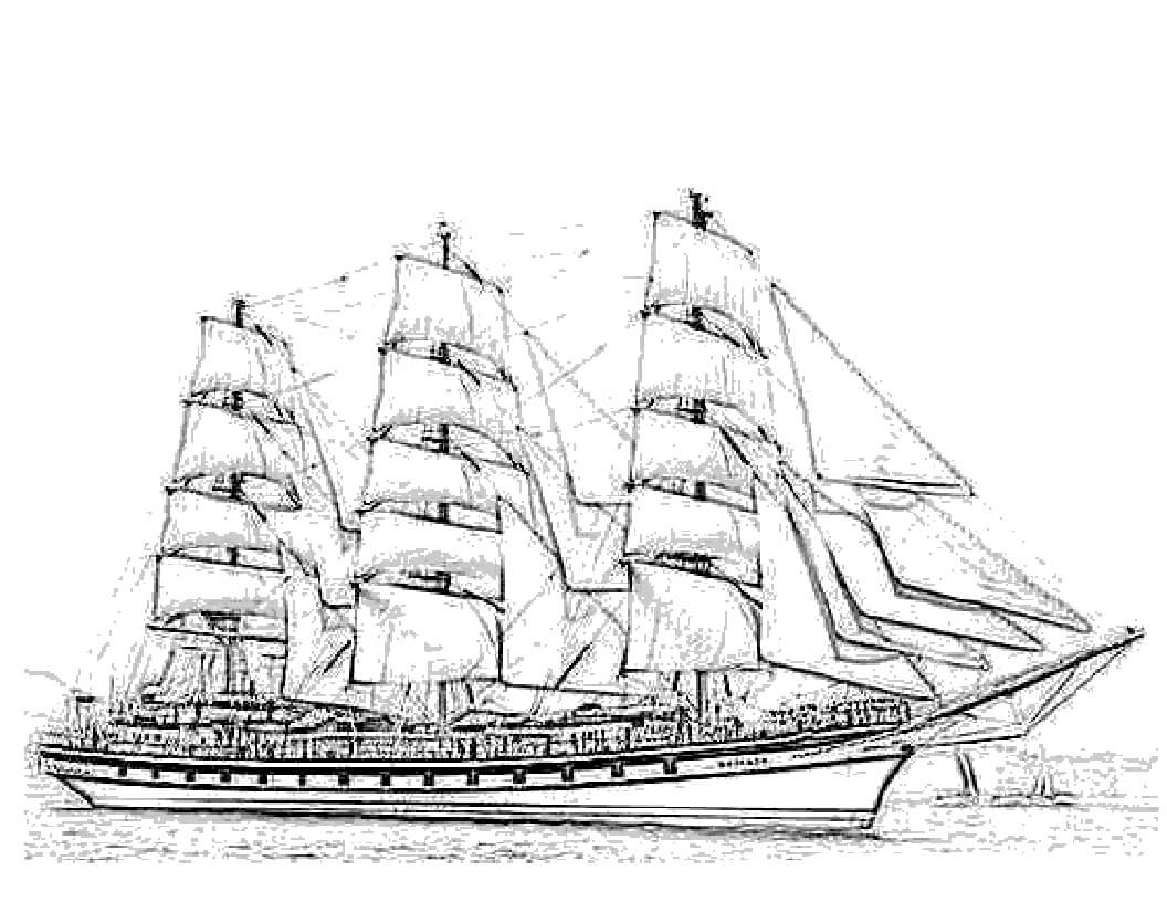 Dibujos de Navegación Barco para colorear