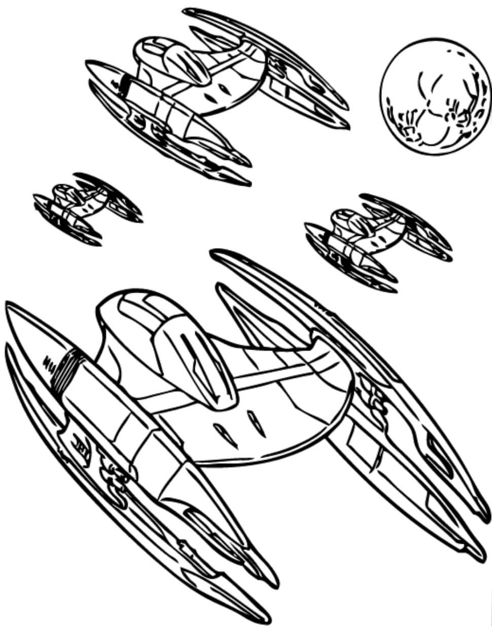 Naves espaciales de la Federación de Comercio para colorir