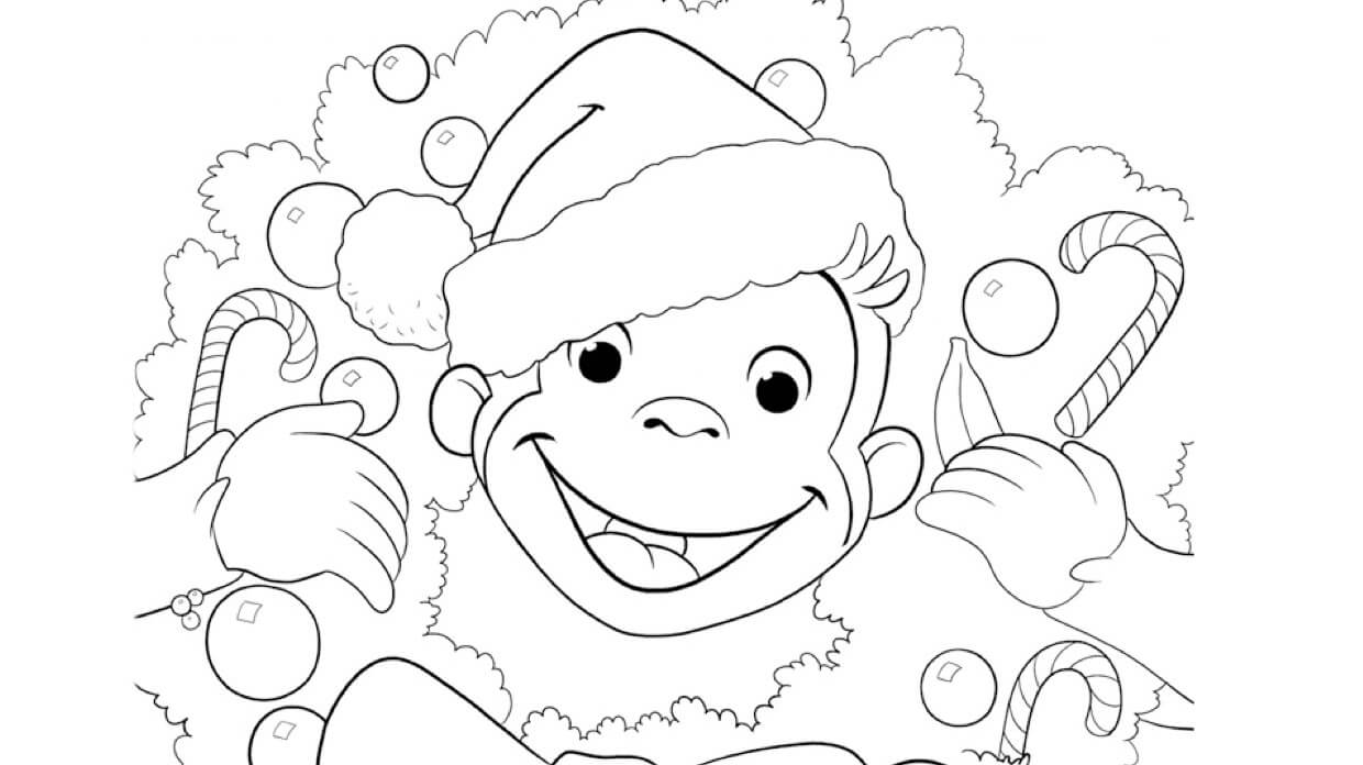 Navidad del Mono para colorir