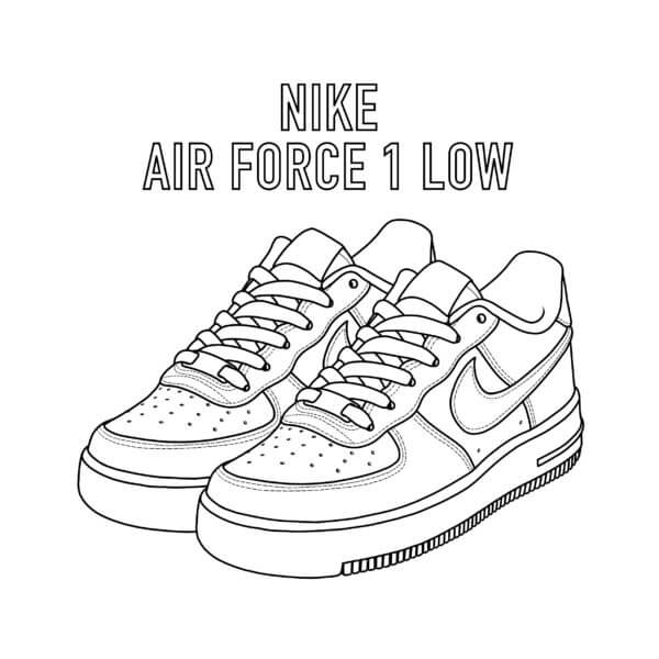 Dibujos de Nike Air Force 1 Bajo para colorear