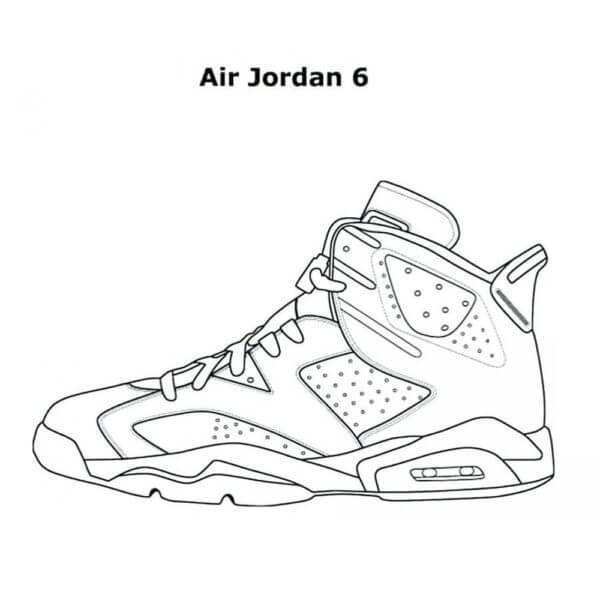Nike Air Jordan 6 para colorir