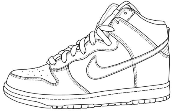Dibujos de Nike Jordan 1 Normales para colorear