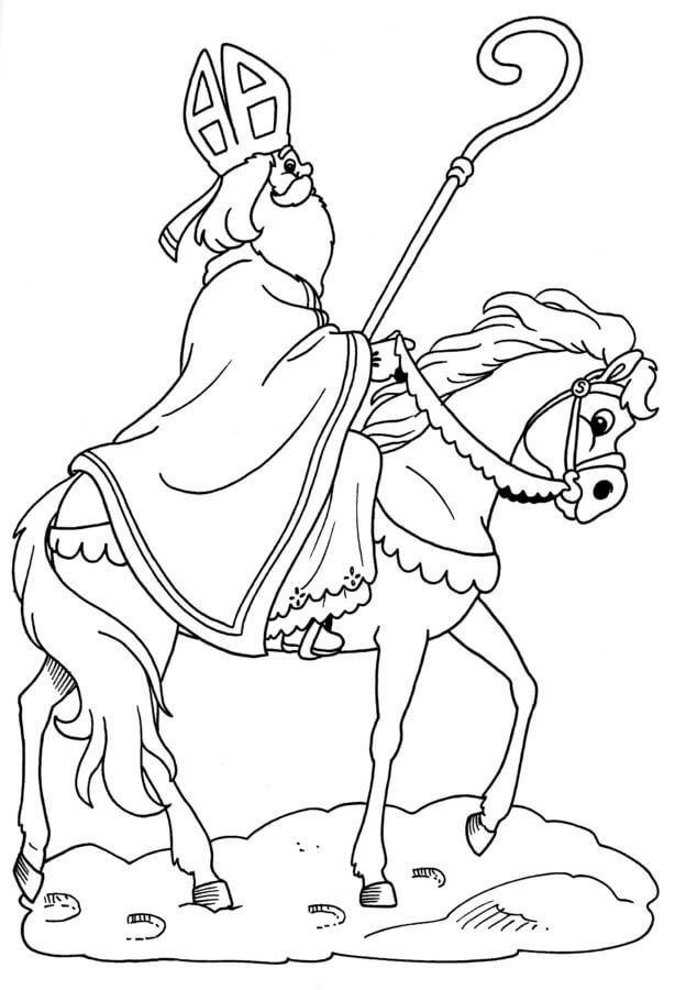 Nikolaus Cabalga para colorir