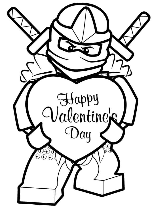Ninjago San Valentín para colorir