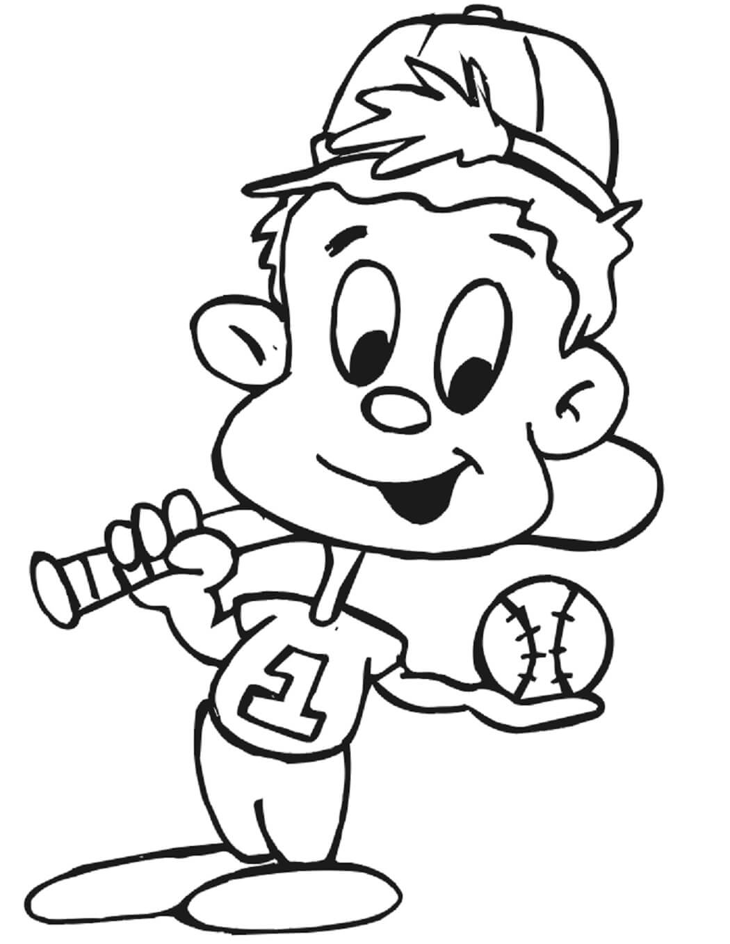 Dibujos de Niño Jugador De Béisbol para colorear