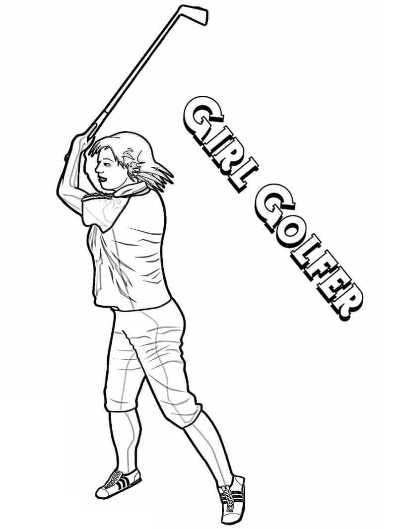 Niña Golfista para colorir