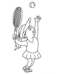 Dibujos de Niña jugando Tenis para colorear