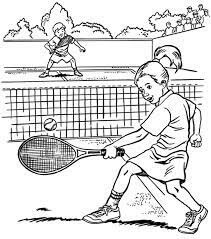 Dibujos de Niña y niño, jugar al Tenis para colorear