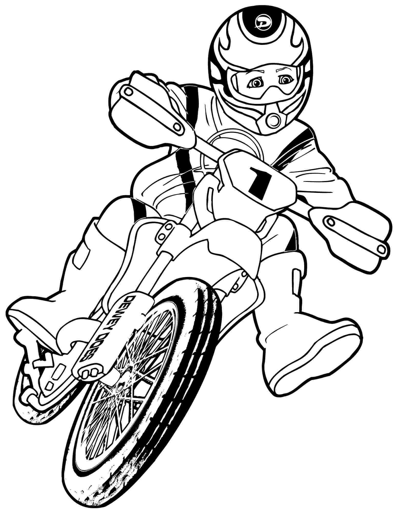 Dibujos de Niño Montando Motocicleta para colorear