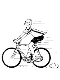 Niño, montar bicicleta para colorir