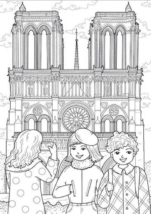 Notre Dame para colorir